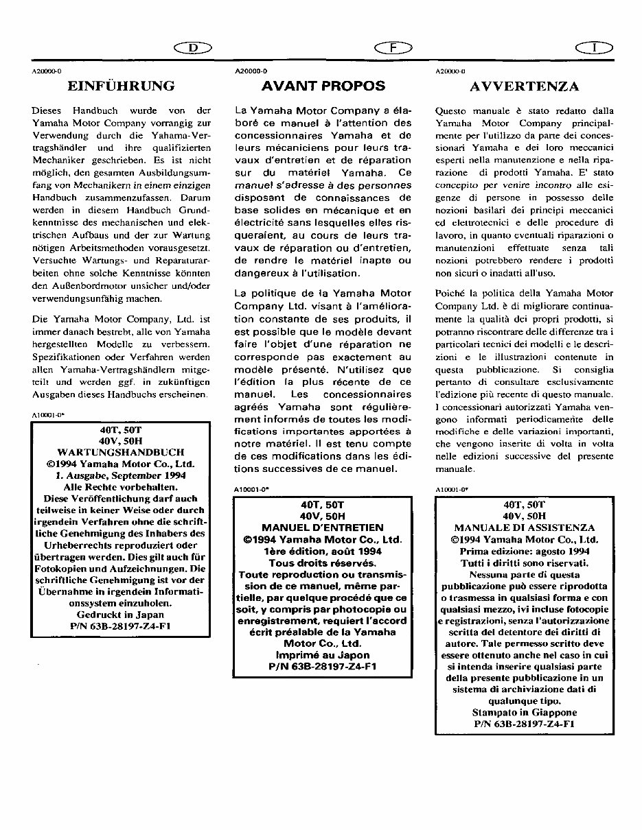 1998-2003 Yamaha 40hp C40hp P40 C50hp 50hp 2-Stroke Outboards Service & Repair Manual preview img 3