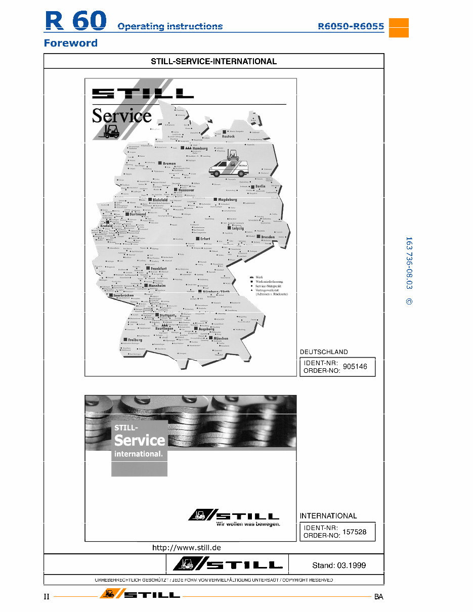 Still Electric Fork Truck Type R60-16, R60-18, R60-20 Compact: R6050, R6051, R6052, R6053, R6054, R6055 Operating Manual preview img 4
