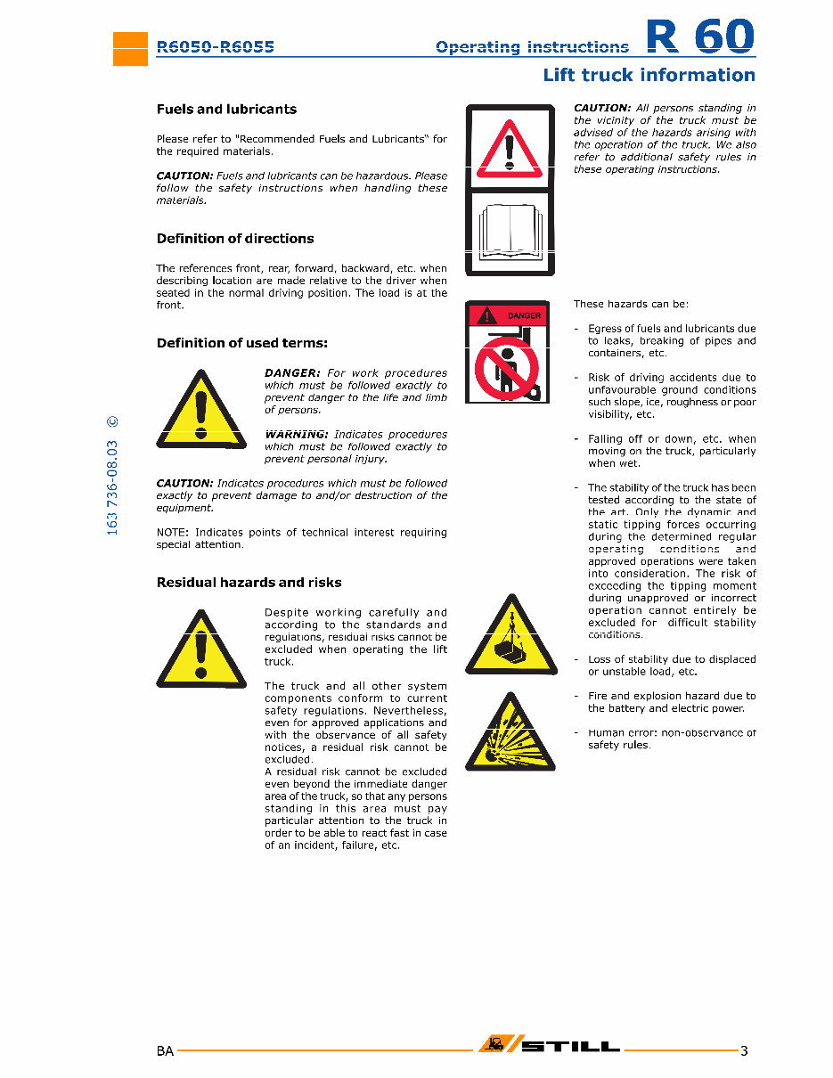 Still Electric Fork Truck Type R60-16, R60-18, R60-20 Compact: R6050, R6051, R6052, R6053, R6054, R6055 Operating Manual preview img 9