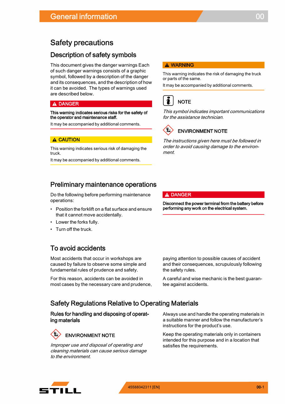Still ECU 14, ECU 16, ECU 18, ECU 20 Forklift Service Repair Workshop Manual preview img 9