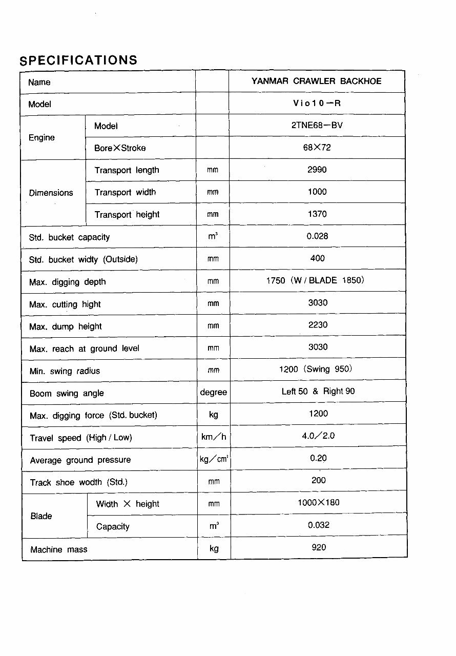 Yanmar Vio10 Crawler Backhoe Parts Catalog Manual preview img 2