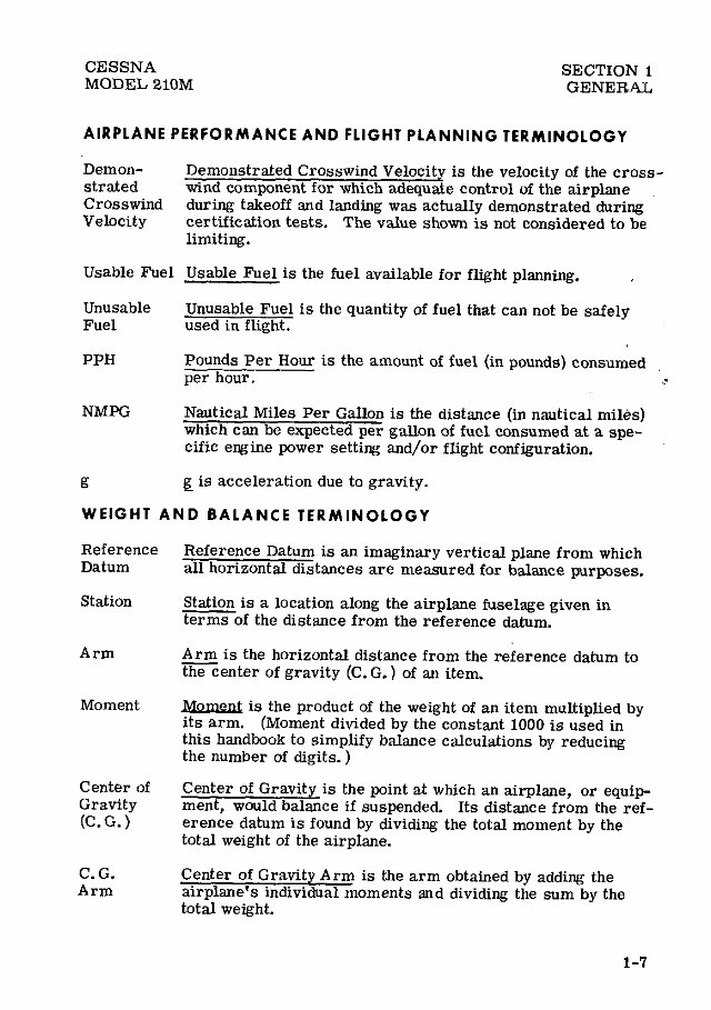 1977 Cessna 210 M Pilots Operating Handbook (POH) preview img 10