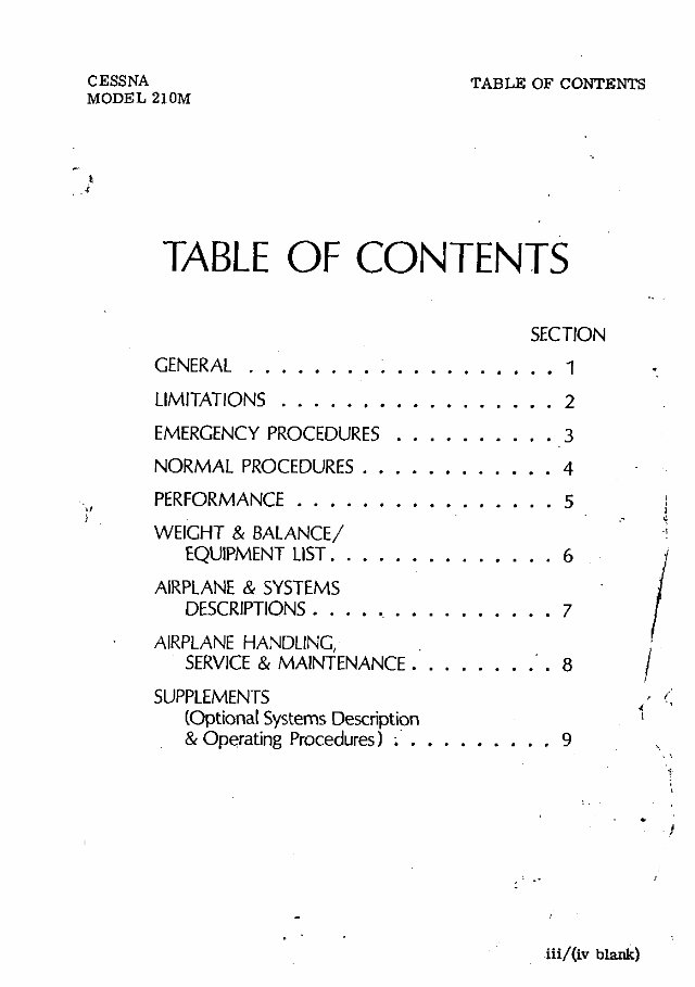 1977 Cessna 210 M Pilots Operating Handbook (POH) preview img 3