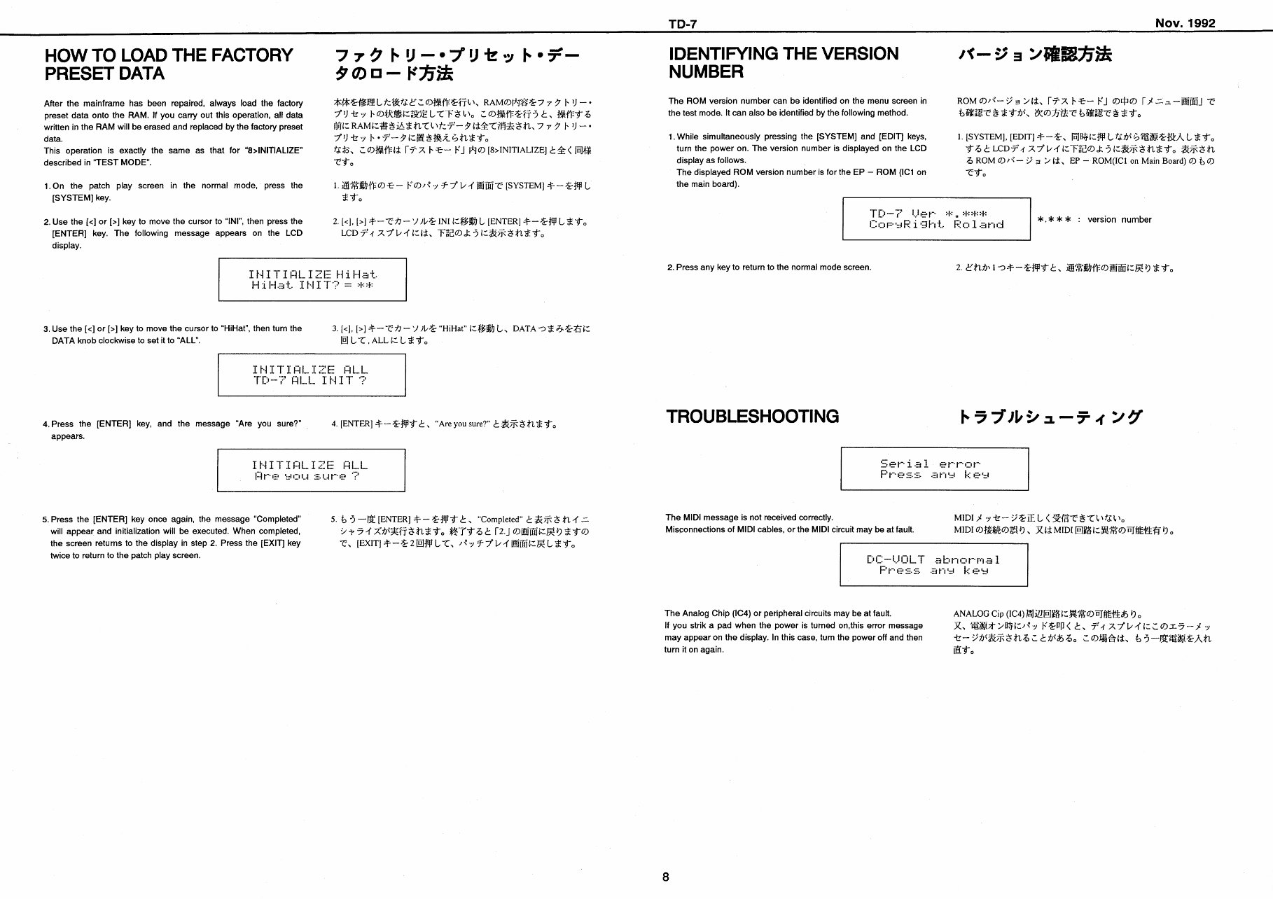 Roland td7 td-7 percussion complete service manual preview img 8