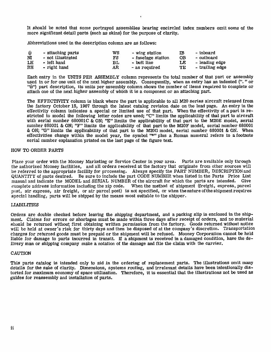 Mooney aircraft M20C E F G IPC parts manual preview img 4