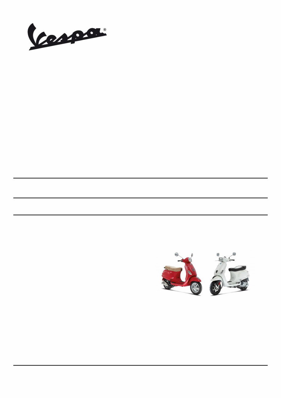 2012-2014 Piaggio Vespa LX S 125 150 3V IE Service & Repair Manual preview img 1