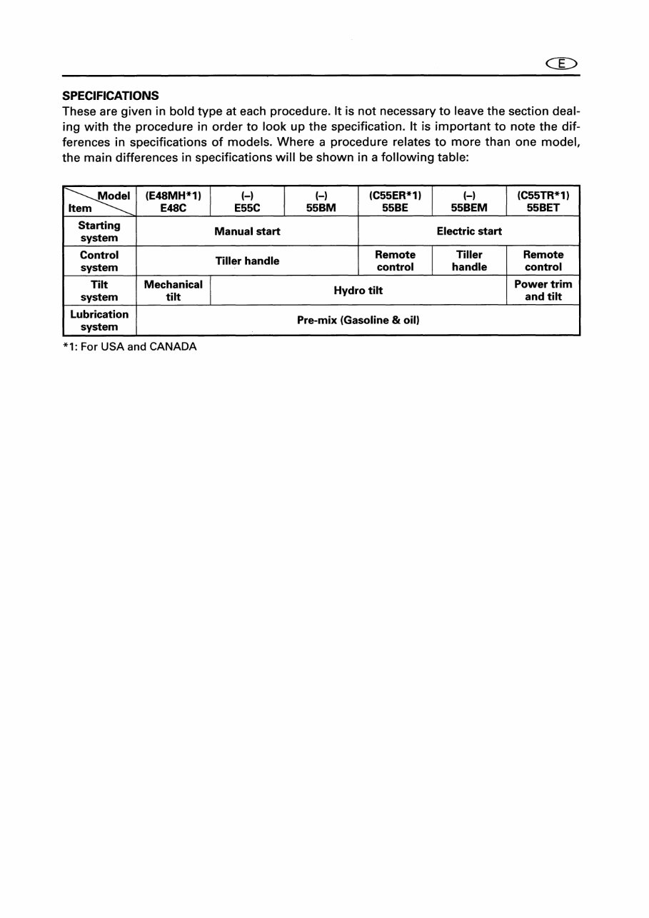 Yamaha Marine Outboard E48C(E48), E55C, 55B(C55) Service & Repair Manual - ! preview img 3