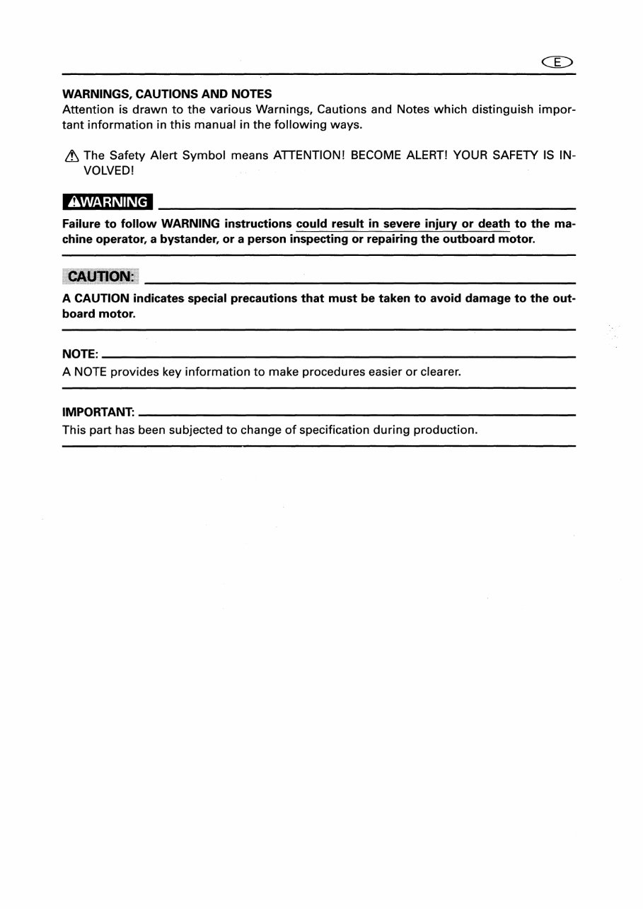 Yamaha Marine Outboard E48C(E48), E55C, 55B(C55) Service & Repair Manual - ! preview img 6