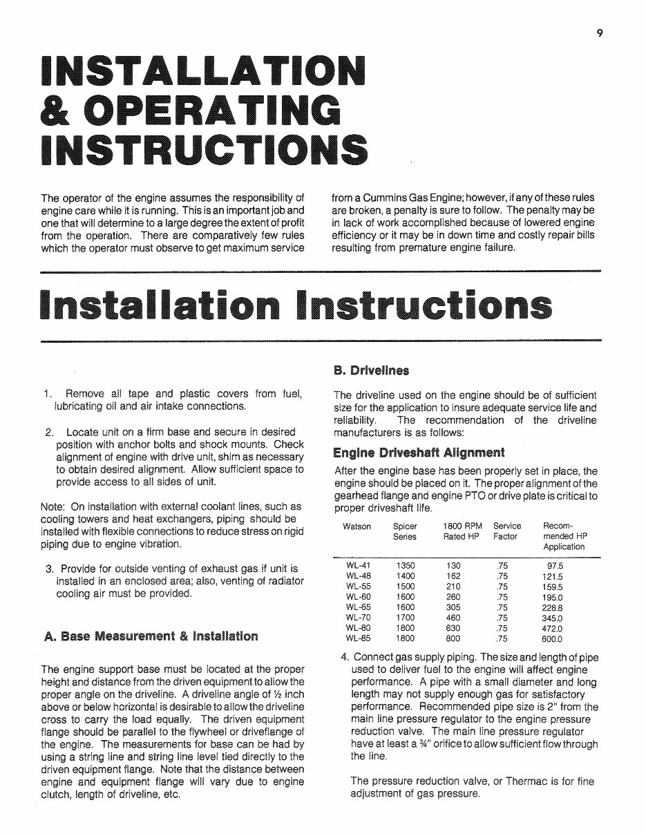 Cummins G-495 G-743 G-855 GTA-743A GTA-743B GTA-855 G-1710 GTA-1710 Gas Engines Operation and Maintenance Service Manual preview img 10