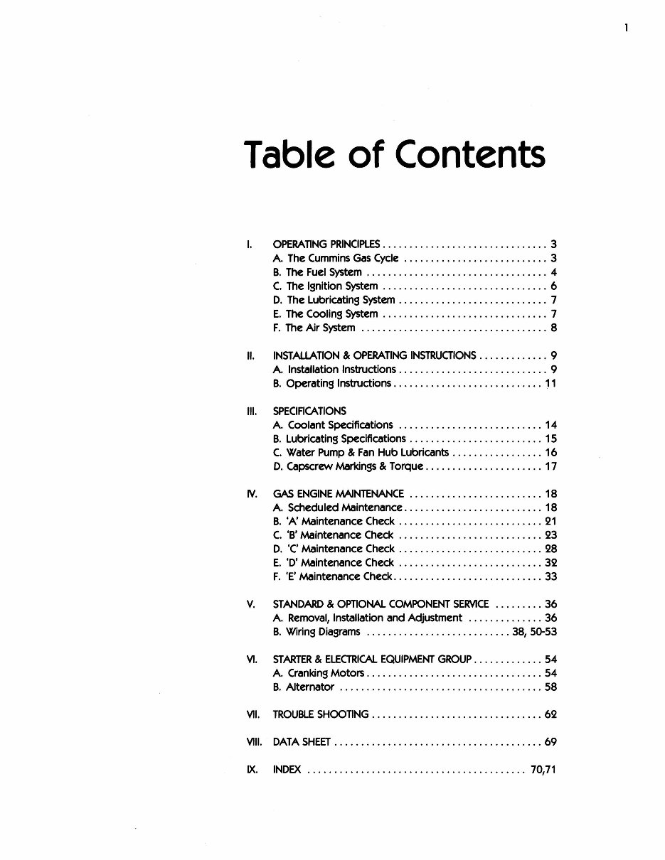 Cummins G-495 G-743 G-855 GTA-743A GTA-743B GTA-855 G-1710 GTA-1710 Gas Engines Operation and Maintenance Service Manual preview img 2
