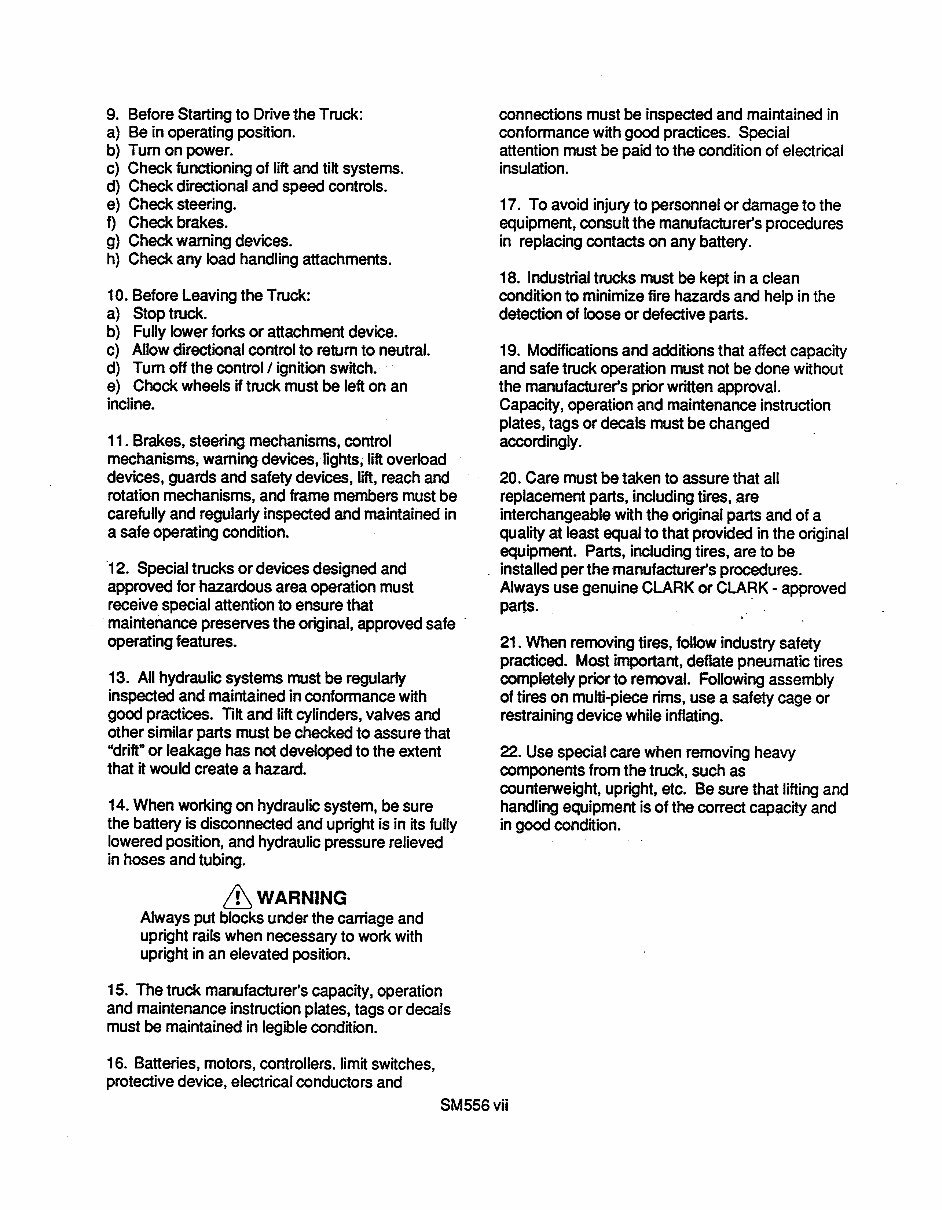 CLARK ESM 12-25 Forklift Service Repair Manual preview img 8