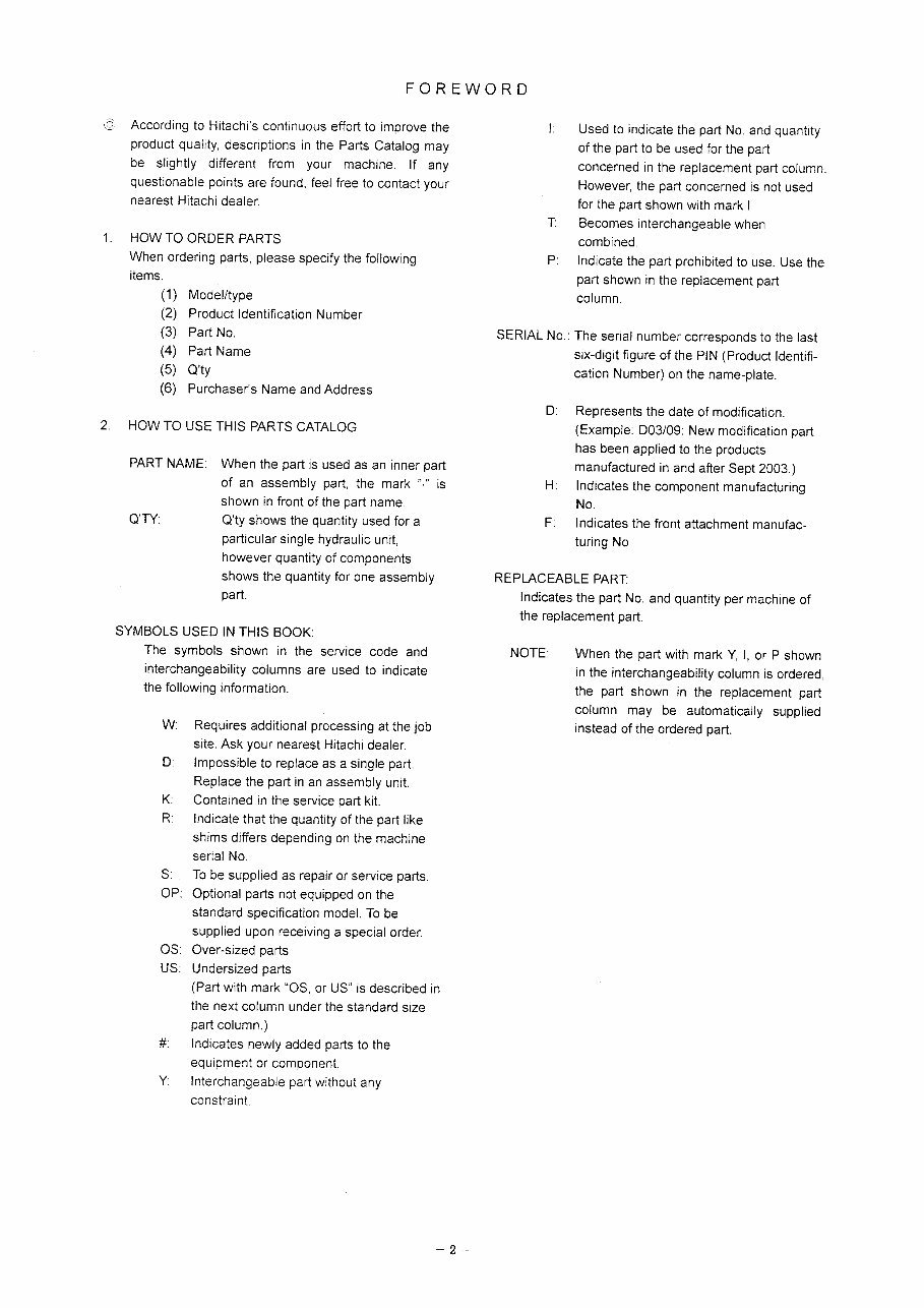 HITACHI ZW250 Wheel Loader EQUIPMENT COMPONENTS Parts Catalog Manual preview img 6