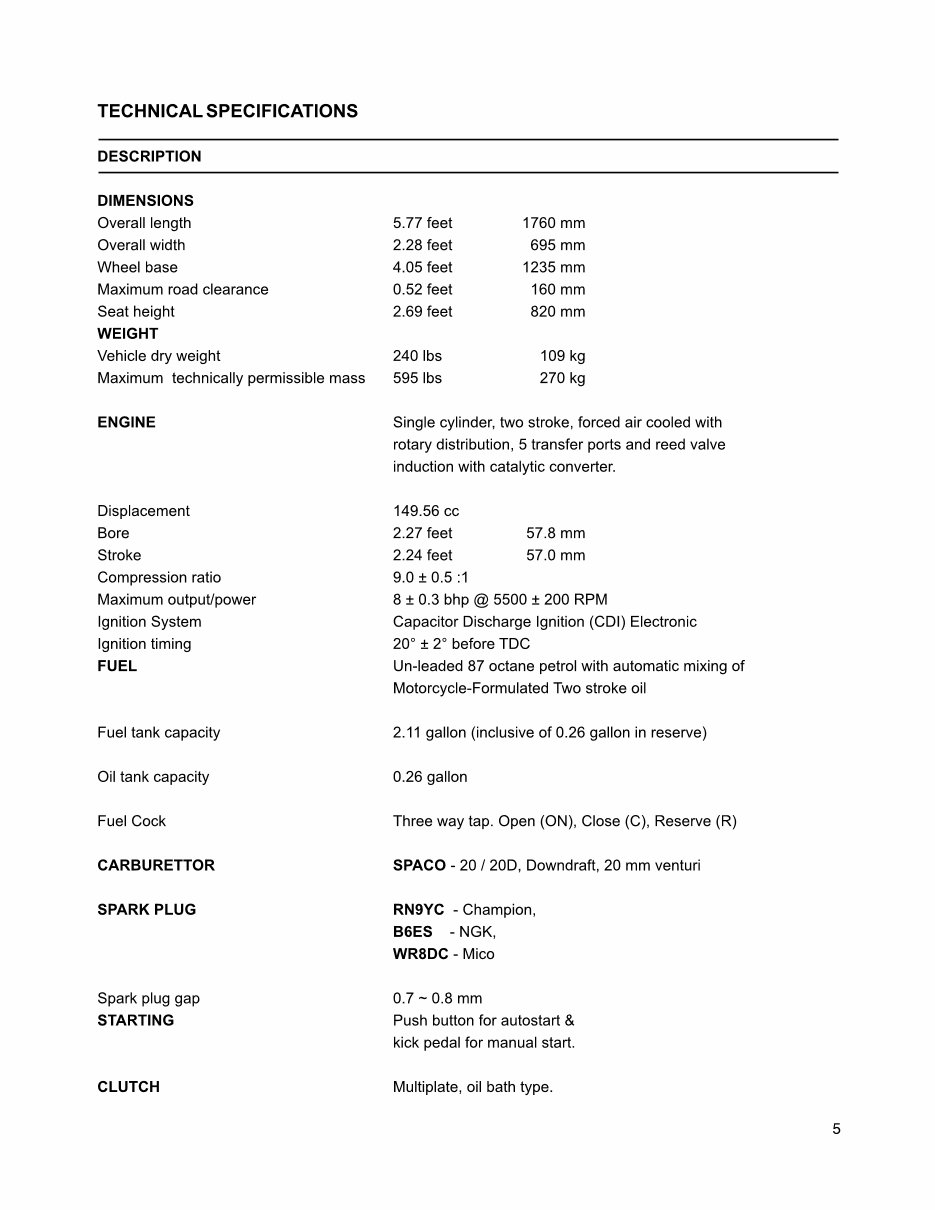 STELLA 150CC Scooter Shop Manual preview img 6