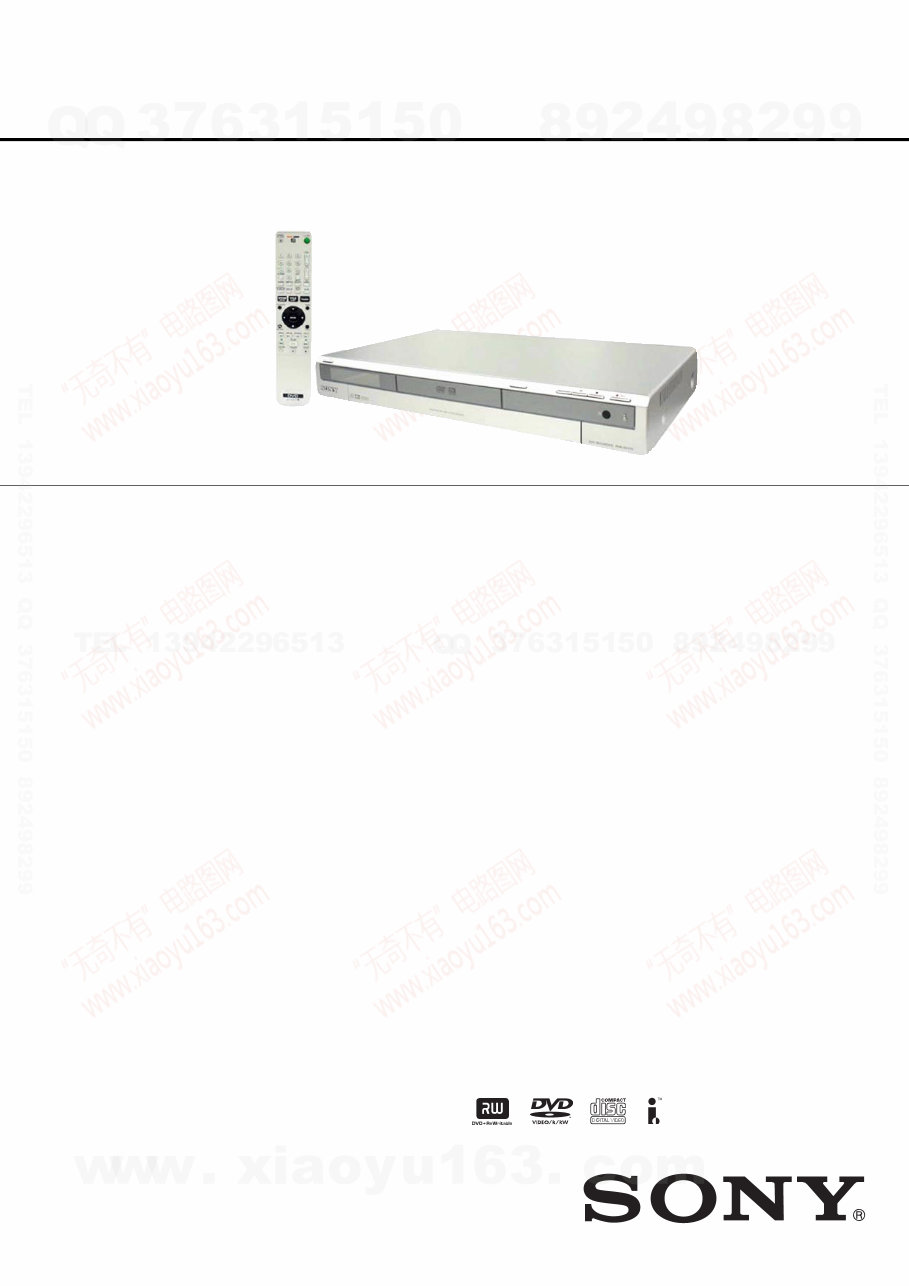 Sony RDR-GX315 DVD Recorder Service Manual preview img 1
