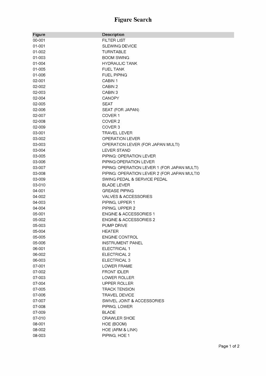 Kobelco SK030 Excavator Parts Catalog preview img 2