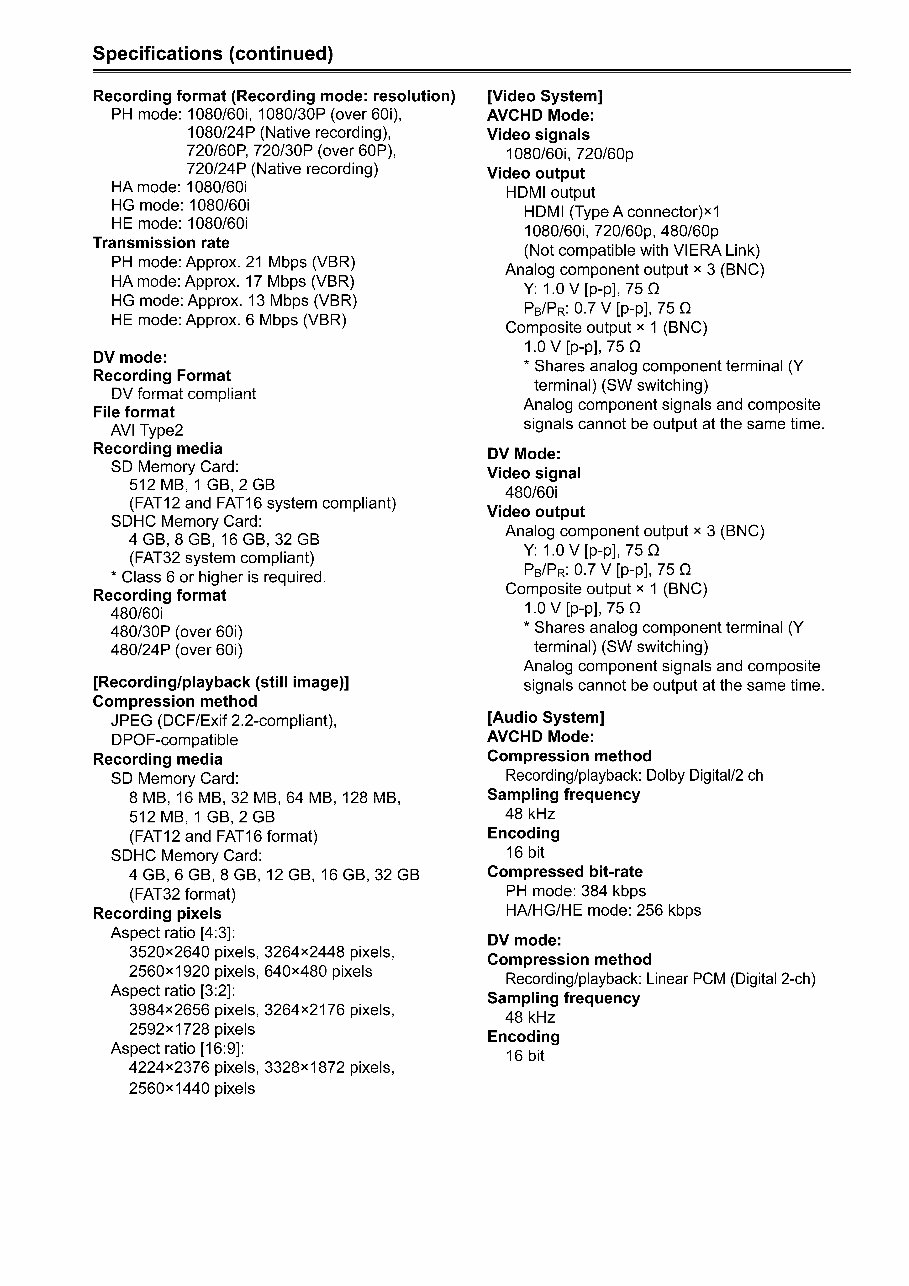 Panasonic AG-HMC80 HMC81 HMC82 HMC83 HMC84 Service Manual Repair Guide preview img 3