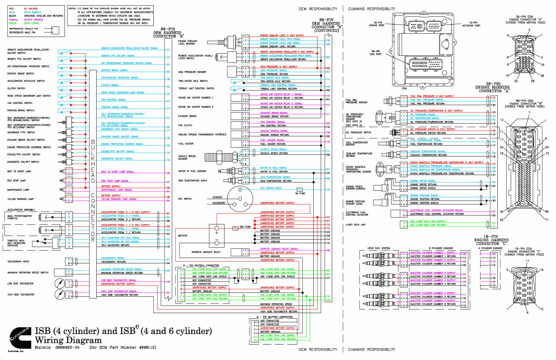 Cummins ISB (4-Cylinder)/ISBe (4/6-Cylinder) Engines Electrical Wiring Diagrams Manual preview img 1