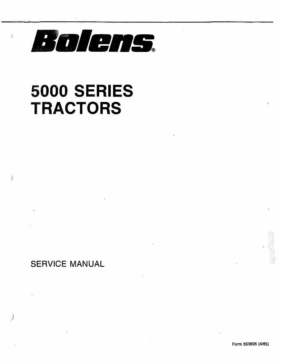 Bolens 5000 series eliminator tractor service repair manual preview img 1