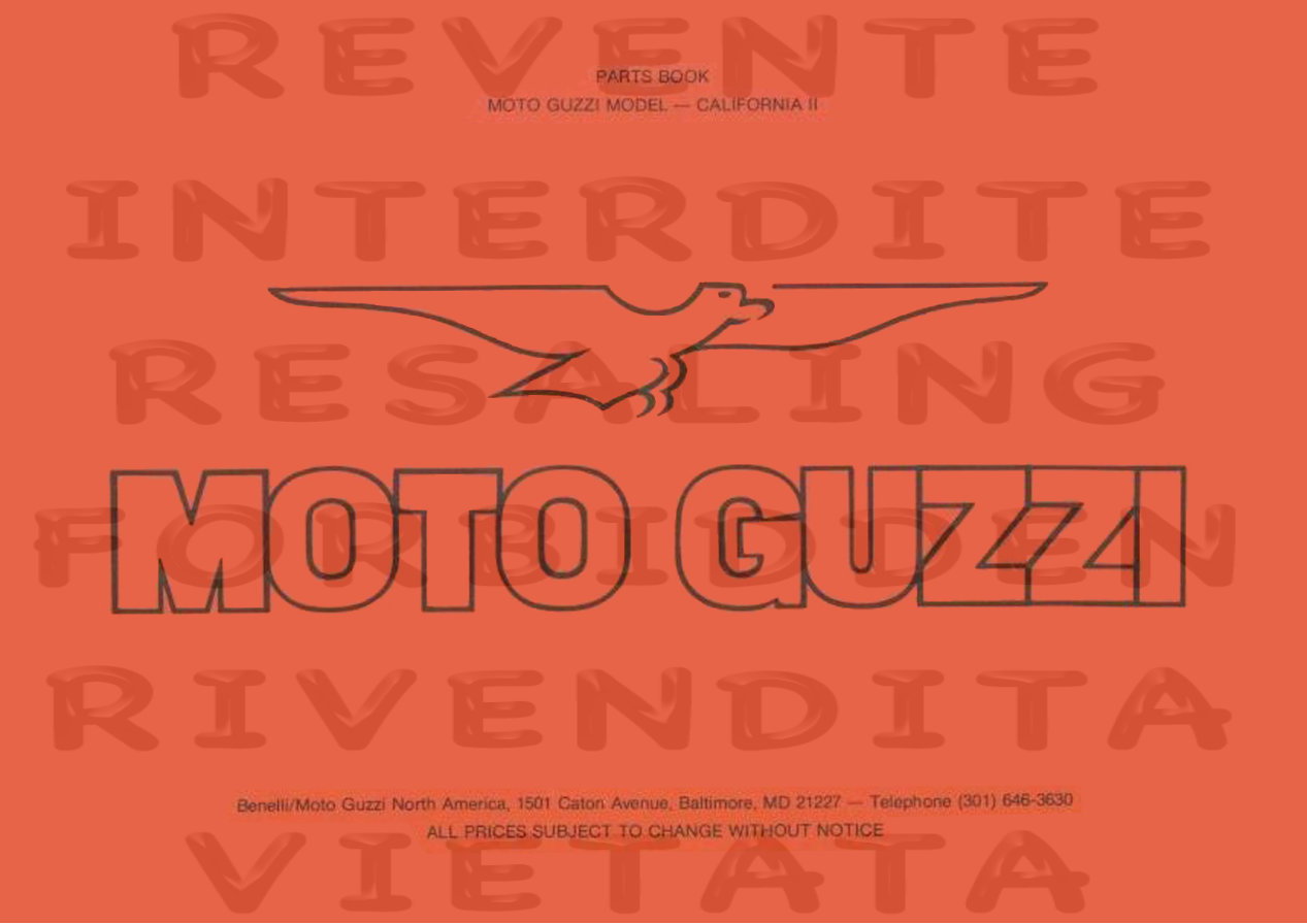 MOTO GUZZI CALIFORNIA II Parts Manual Catalog 1984 preview img 2