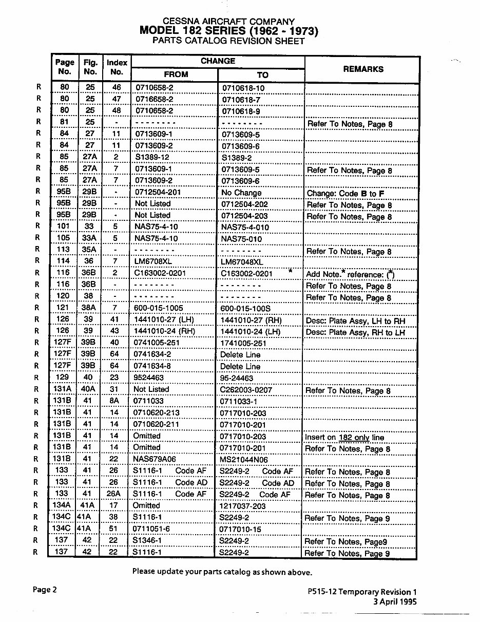 1962-1973 Cessna 182 Series Parts Catalog preview img 4