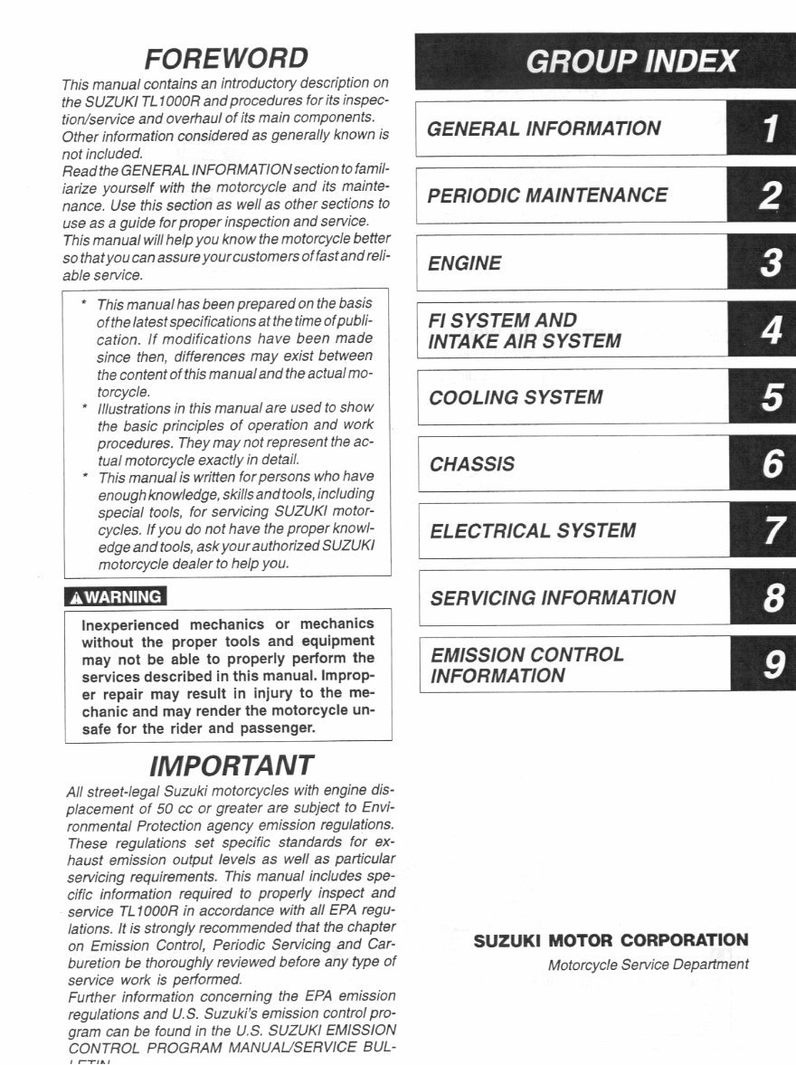 1998-2002 Suzuki TL1000R Service & Repair Manual preview img 3