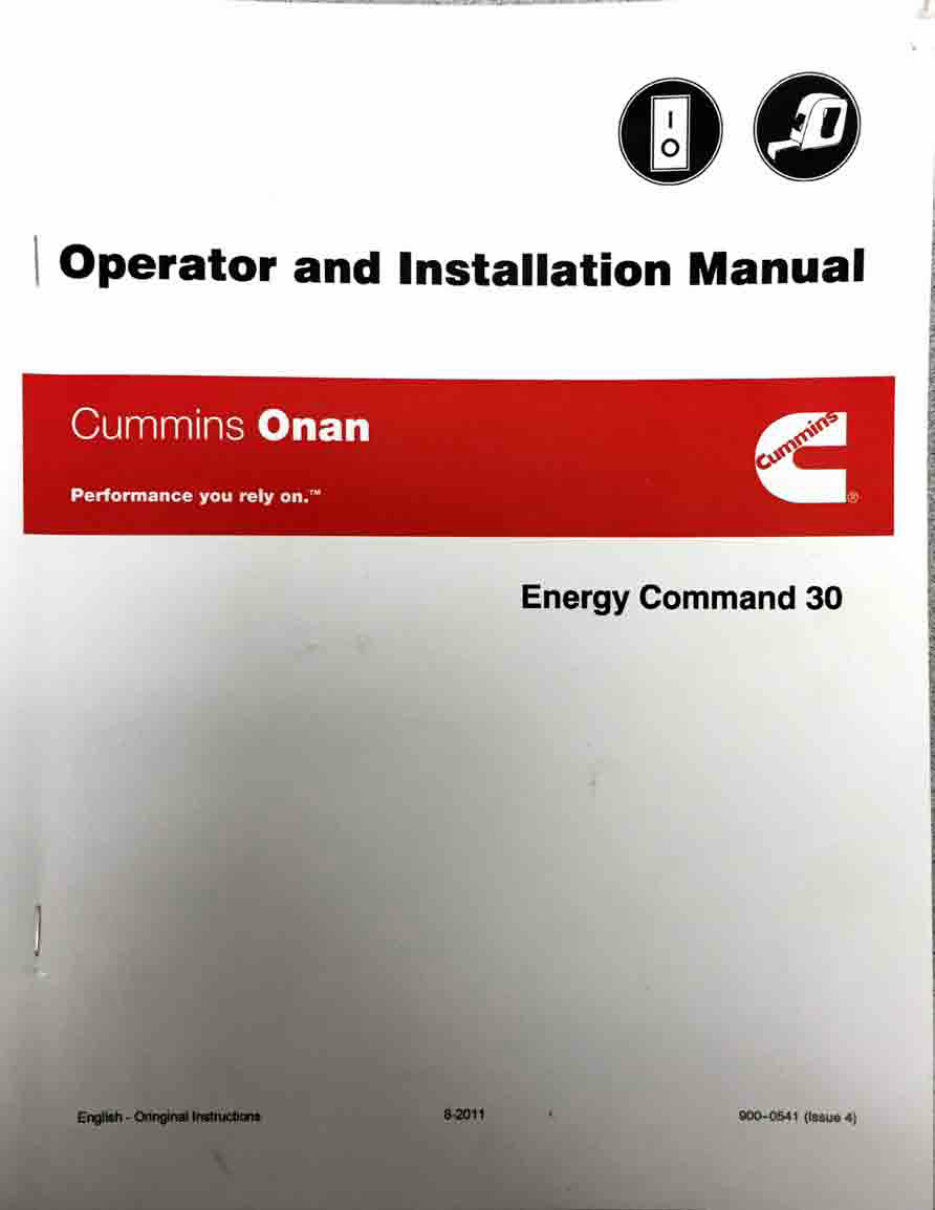 ONAN Energy Command 30 Install-Operate Manual preview img 1