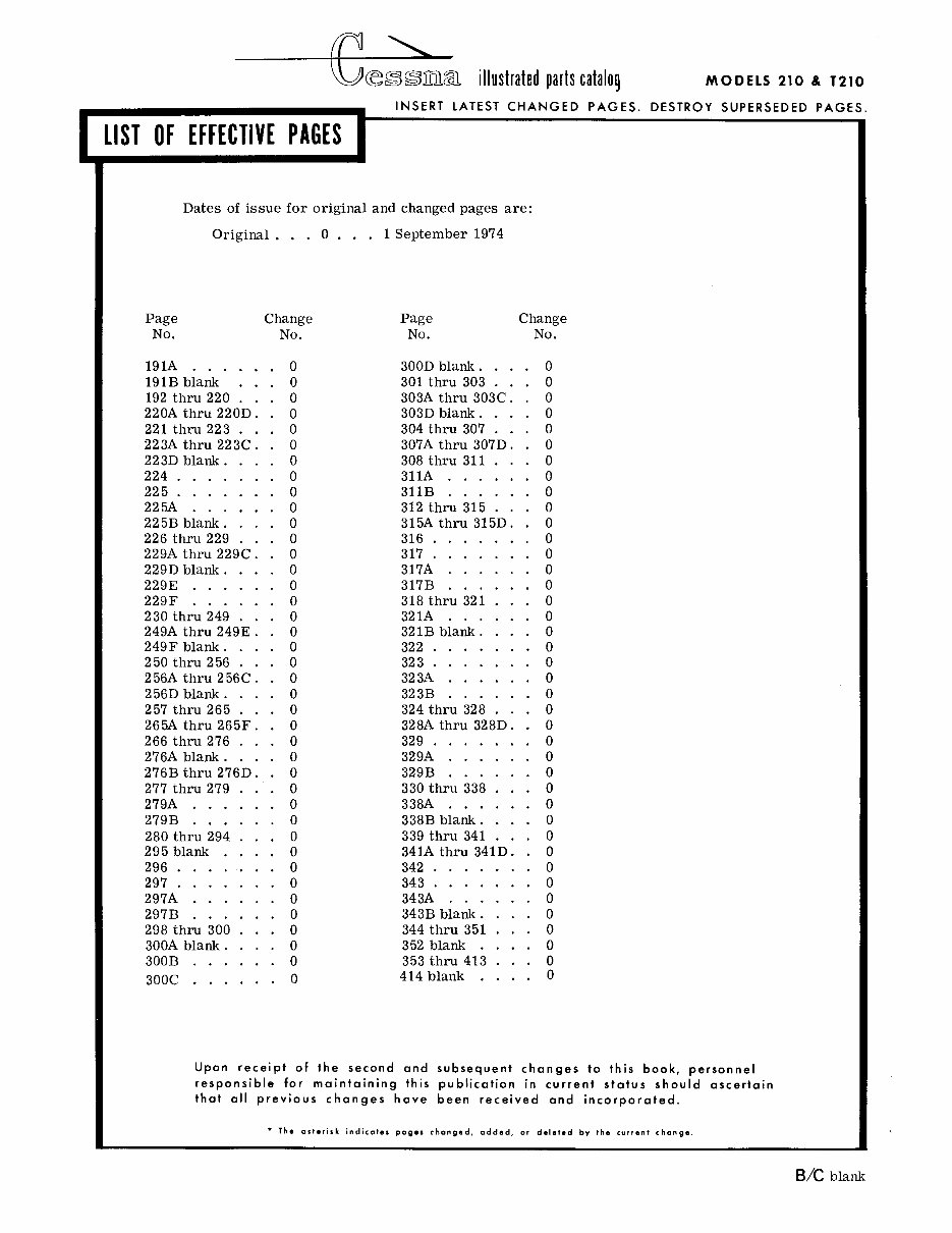 1970-1975 Cessna 210 Centurion Series Parts Catalog preview img 2