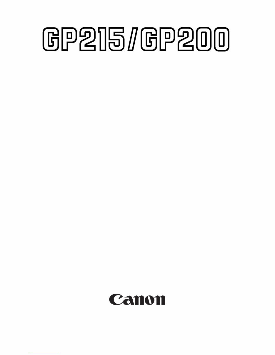 CANON GP215/200 Service HandBOOK preview img 1