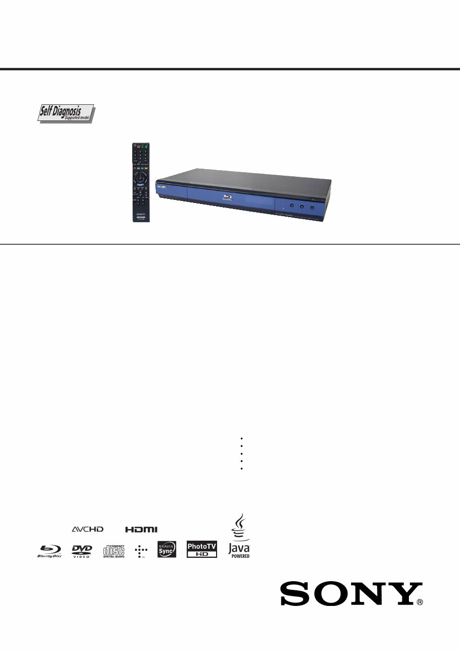 Sony BDP-BX1 + BDP-S350 Service Manual & Repair Guide preview img 1