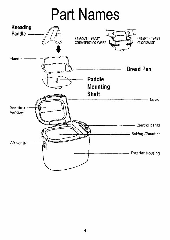 Magic Chef Breadmaker Parts Model VBM200c 1 Instruction Manual Recipes preview img 4