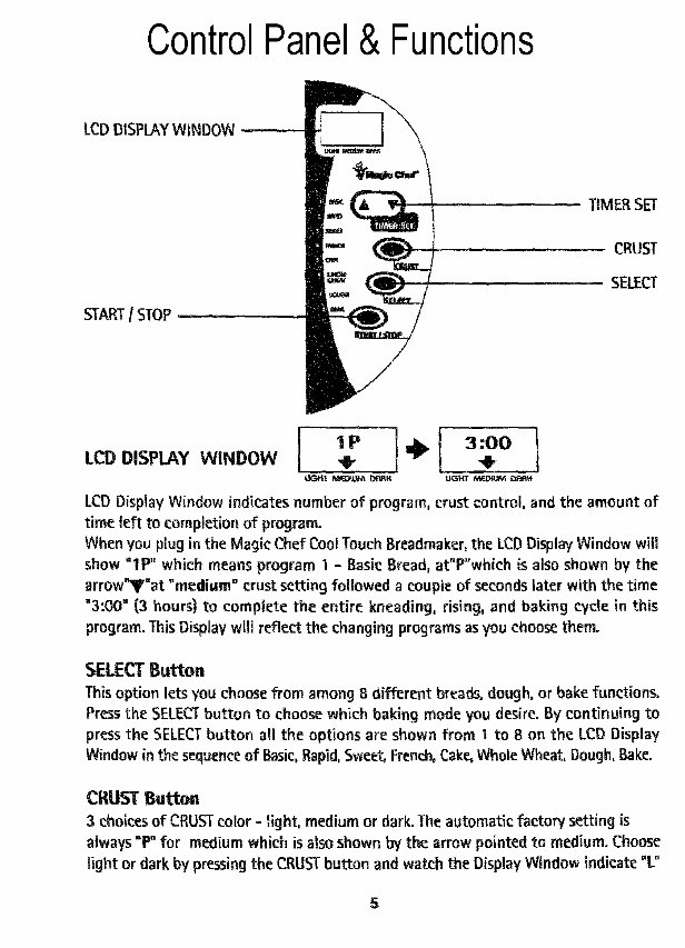 Magic Chef Breadmaker Parts Model VBM200c 1 Instruction Manual Recipes preview img 8