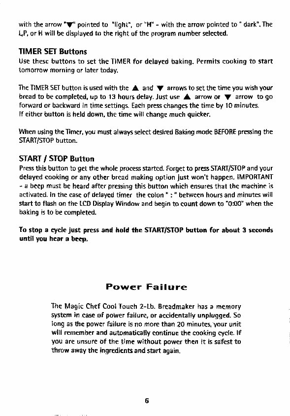 Magic Chef Breadmaker Parts Model VBM200c 1 Instruction Manual Recipes preview img 9