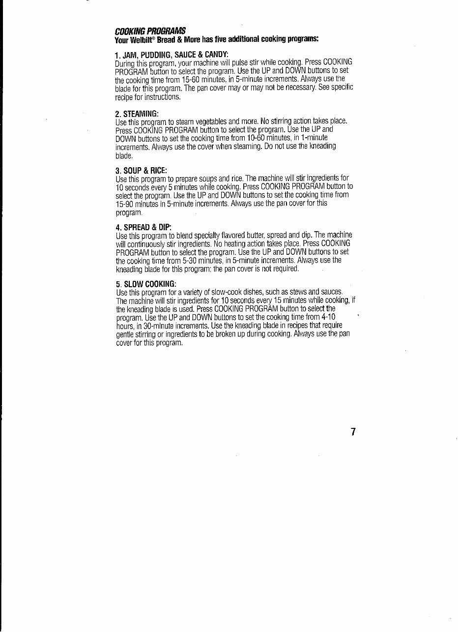 Welbilt Bread More Parts model ABM7100 instruction manual recipes abm 7100 preview img 8
