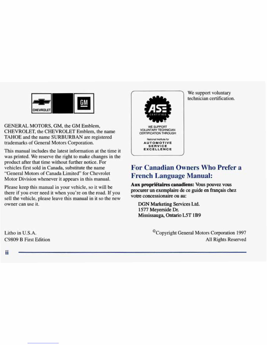 1998 GMC Suburban Owners Manual preview img 7