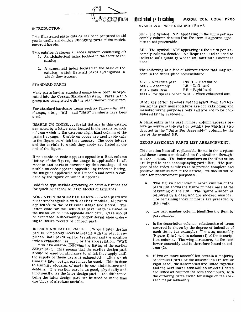 1964-1973 Cessna 206 Parts Catalog preview img 5