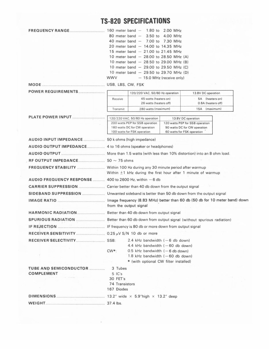 KENWOOD TS-820S Transceiver Repair Manual preview img 3
