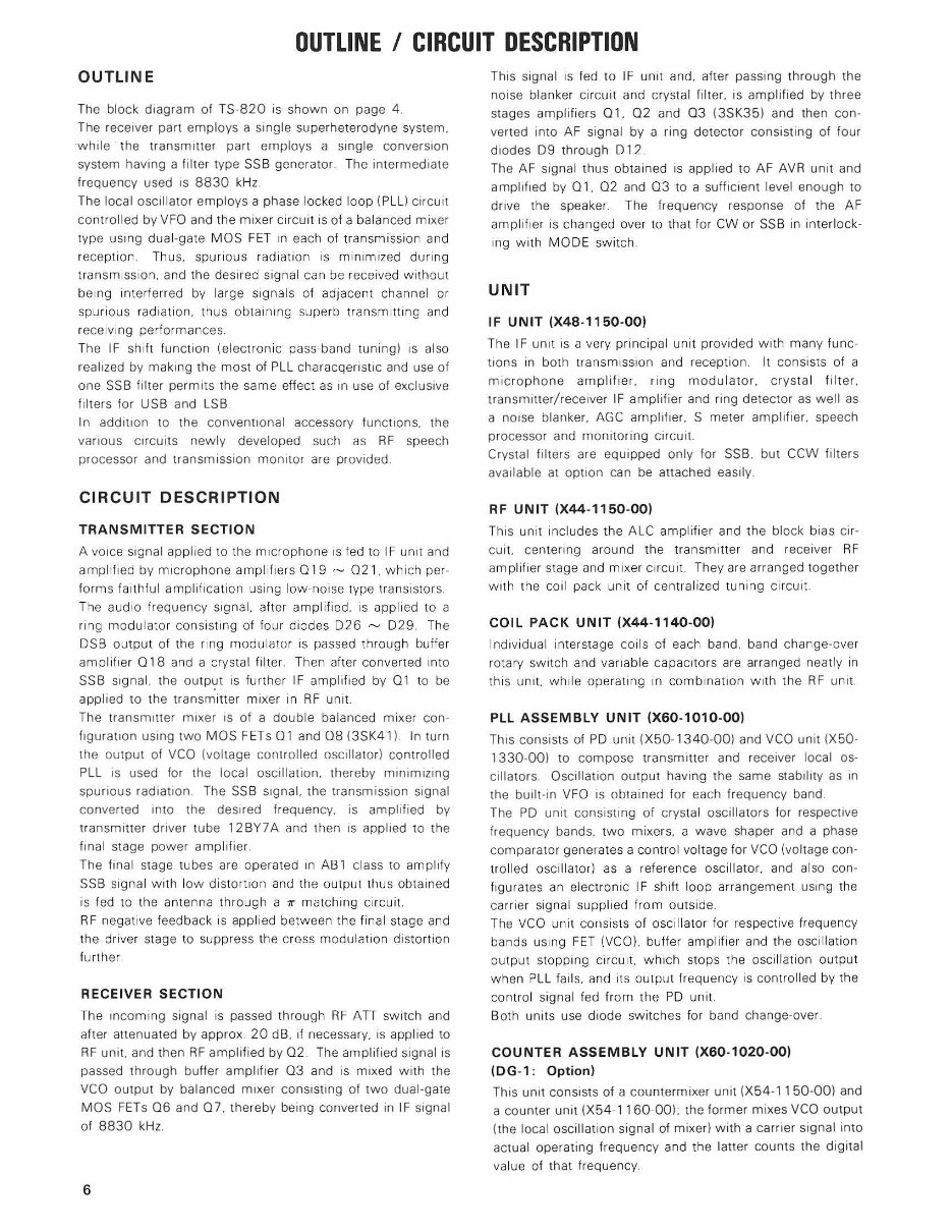 KENWOOD TS-820S Transceiver Repair Manual preview img 6