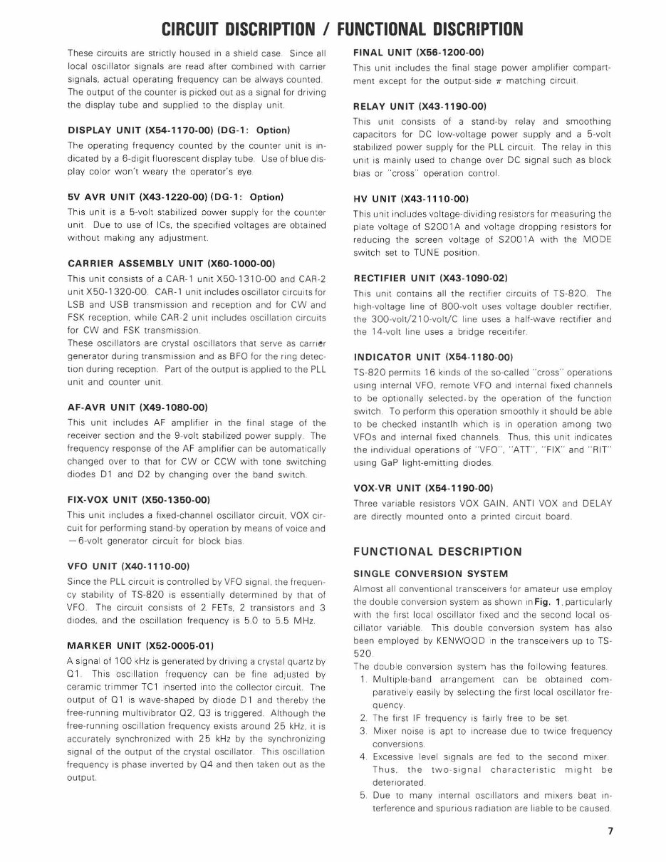 KENWOOD TS-820S Transceiver Repair Manual preview img 7