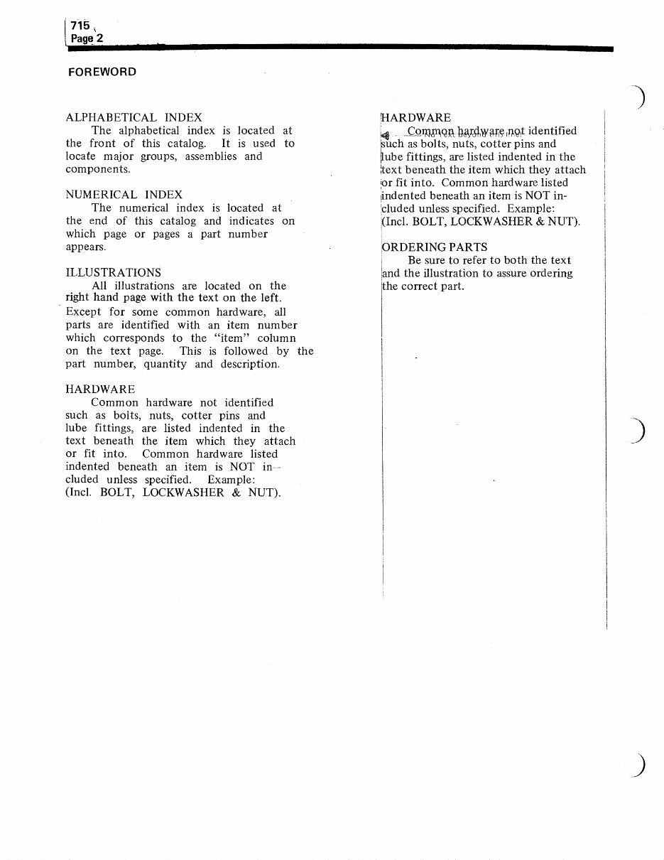 Allis Chalmers 715 Backhoe Loader Parts Catalog Manual preview img 4