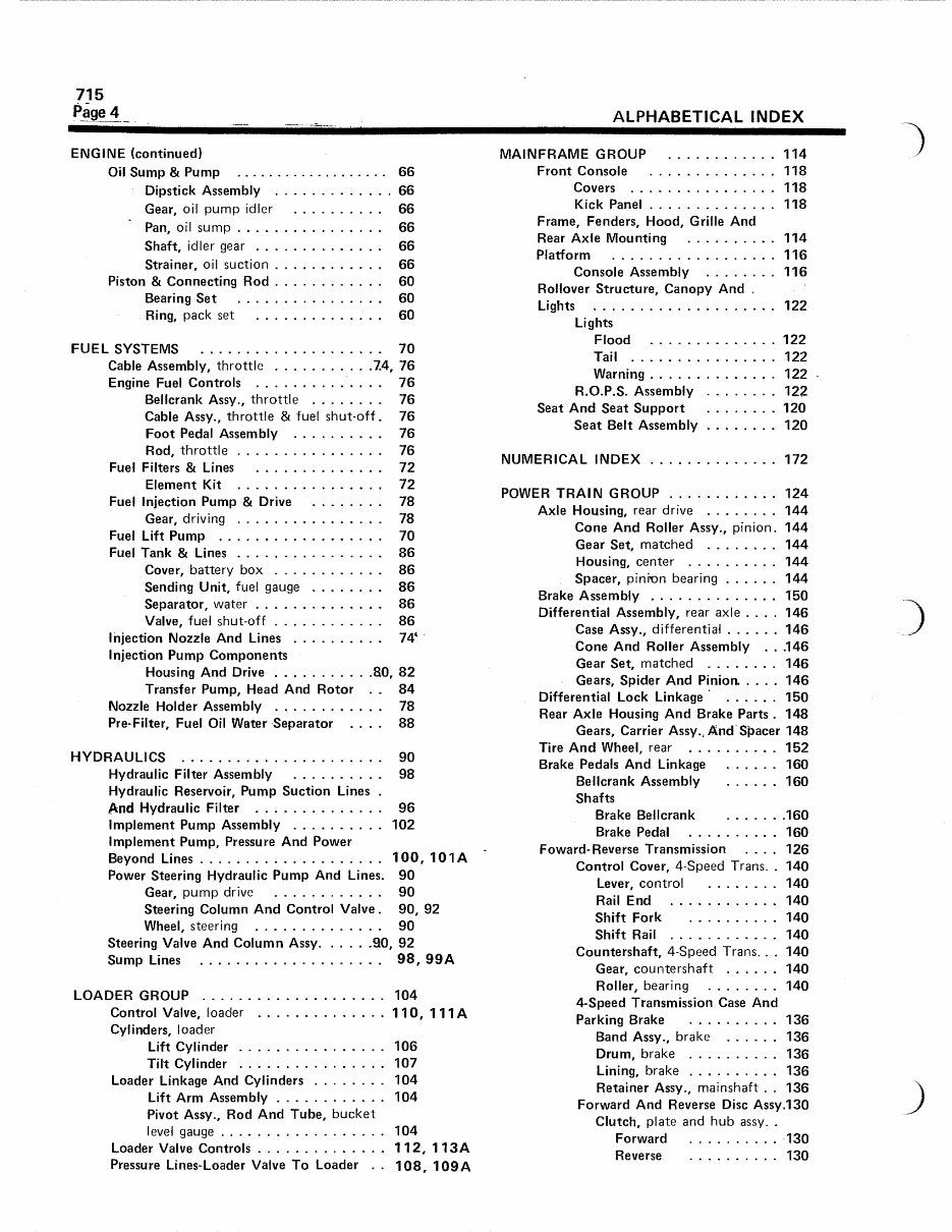 Allis Chalmers 715 Backhoe Loader Parts Catalog Manual preview img 6