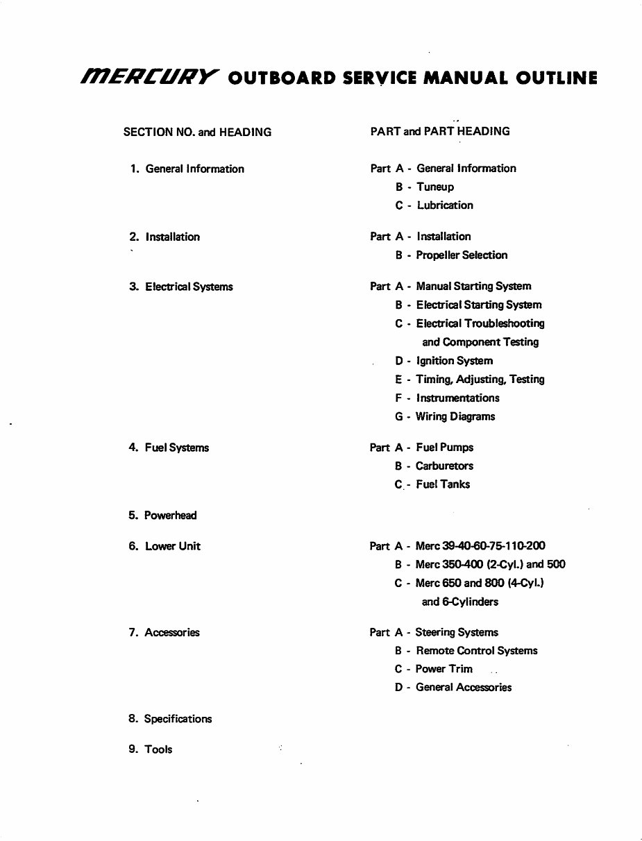 1967 Kiekhaefer Mercury Outboard Service & Repair Manual preview img 2