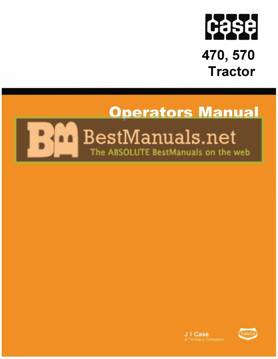 Case 470 & 570 Tractor Factory Operators Instruction Owner Manual - IMPROVED - preview img 1
