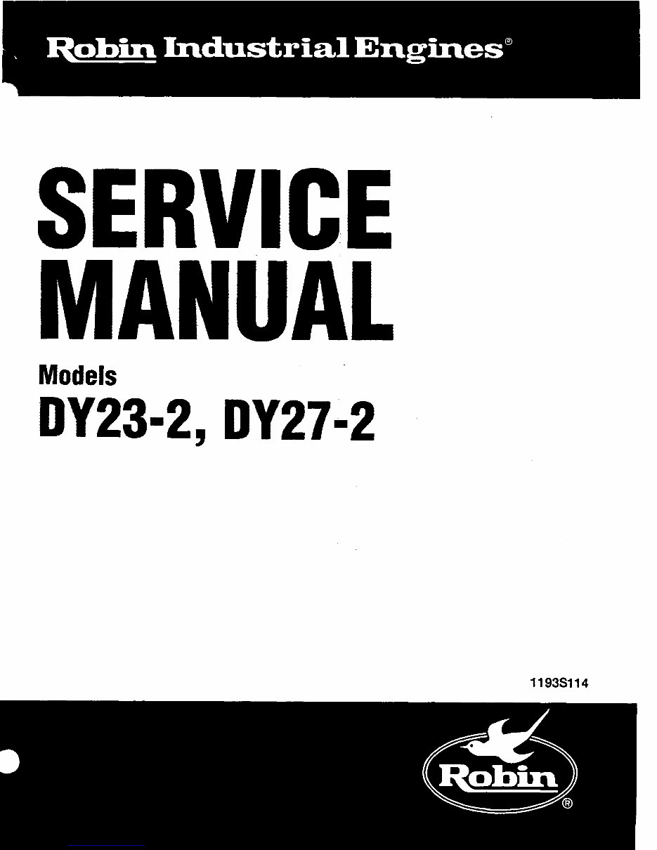 Robin DY27-2 workshop service and parts manual preview img 1