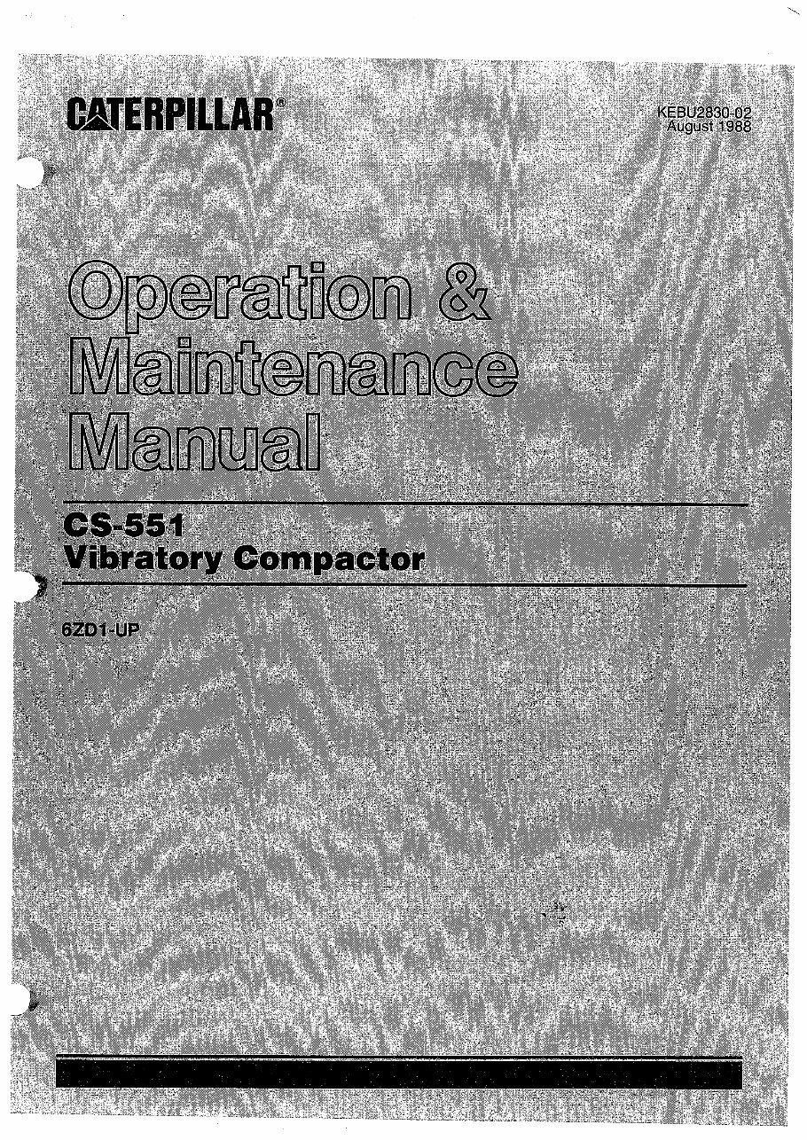 Caterpillar CS-551 operation and maintenance manual preview img 1