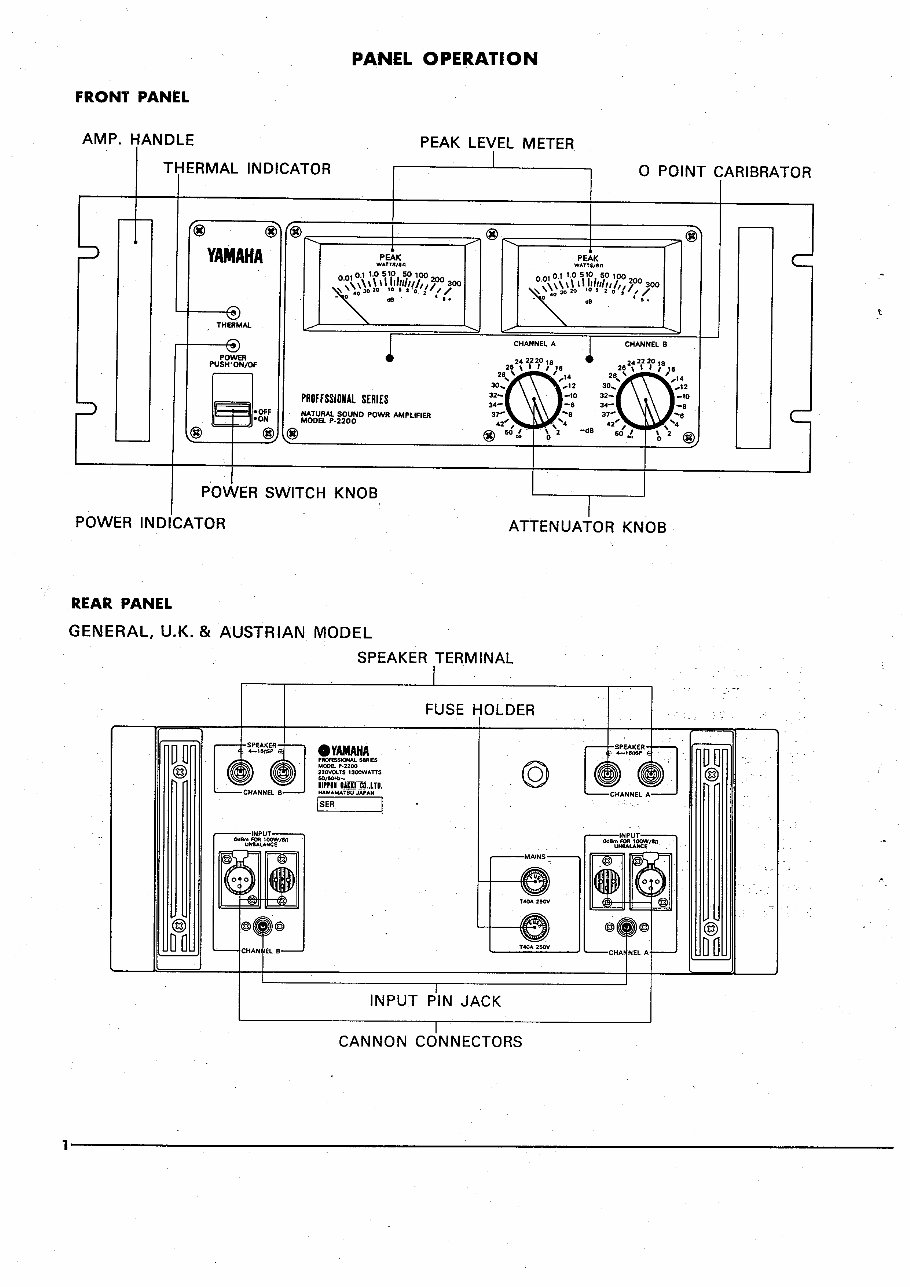 Yamaha p-2200 p2200 p 2200 pa power amplifier service manual preview img 4