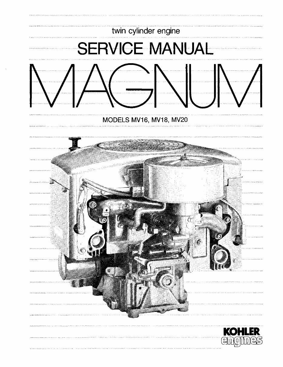 KOHLER MAGNUM MV16 MV18 MV20 Full Service & Repair Manual preview img 1