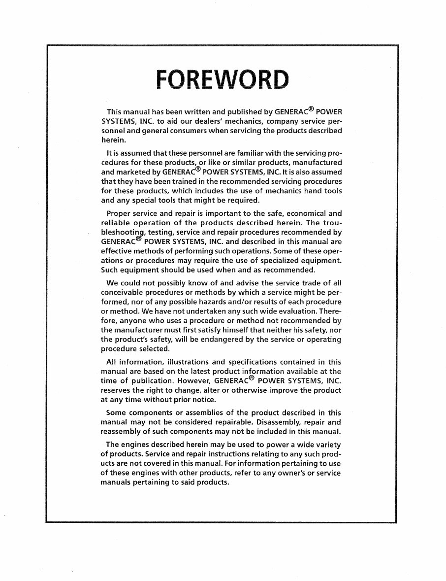 Generac GN724 V-Twin OHVI Engine Workshop Service Repair Manual preview img 2