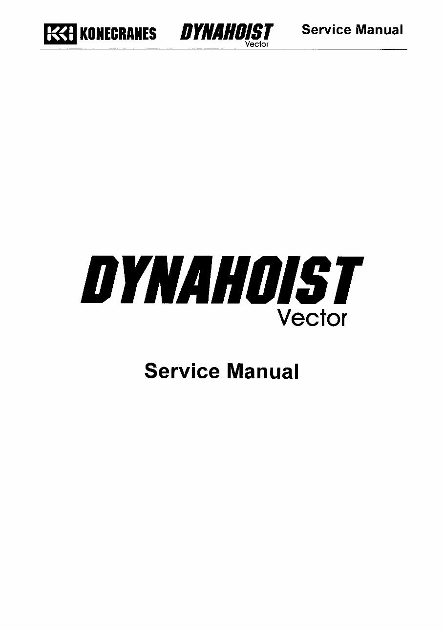 1996 Konecranes Dynahoist Vector Service & Repair Manual preview img 1
