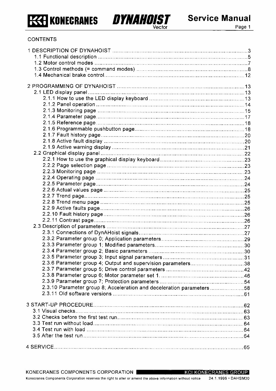 1996 Konecranes Dynahoist Vector Service & Repair Manual preview img 3