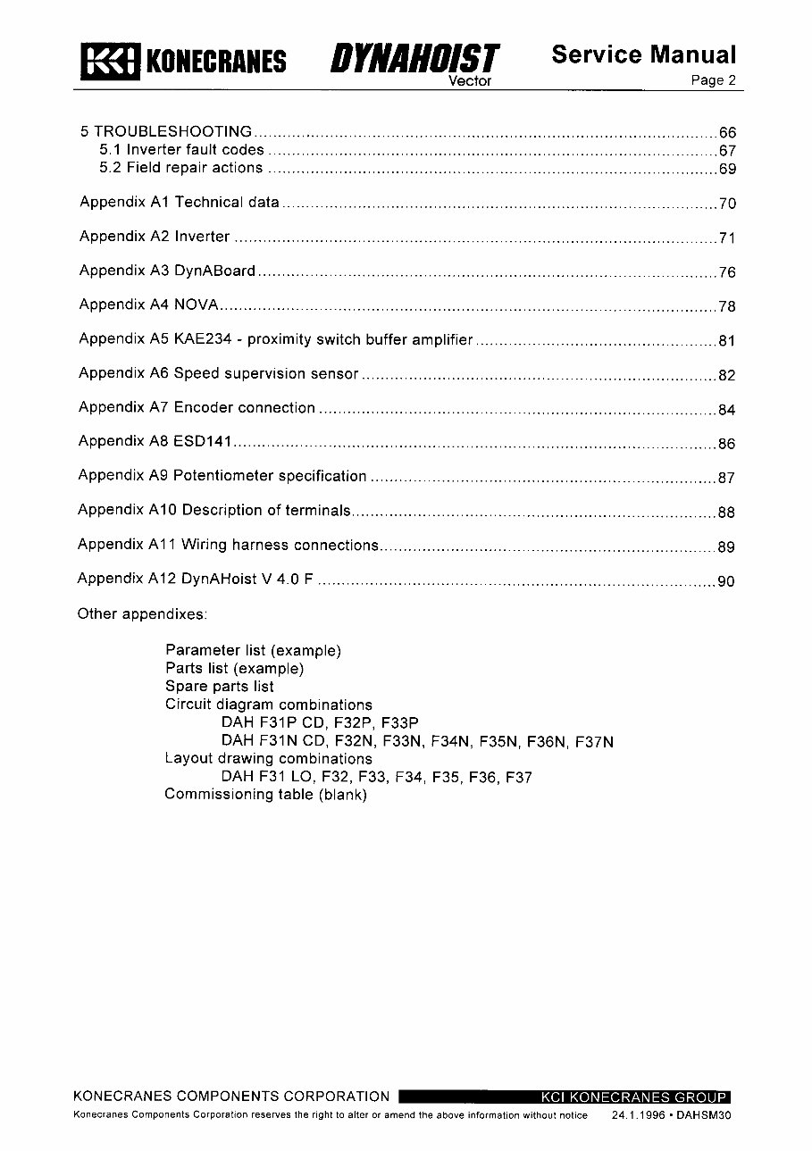 1996 Konecranes Dynahoist Vector Service & Repair Manual preview img 4
